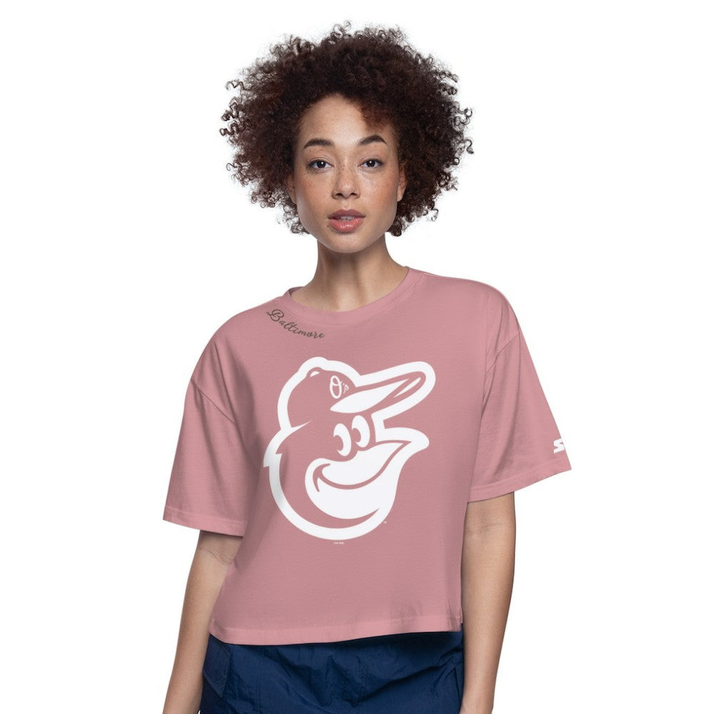 Baltimore Orioles Starter Women's Play the Ball Boxy Cropped T-Shirt for sale
