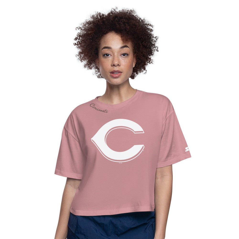 Cincinnati Reds Starter Women's Play the Ball Boxy Cropped T-Shirt Clearance