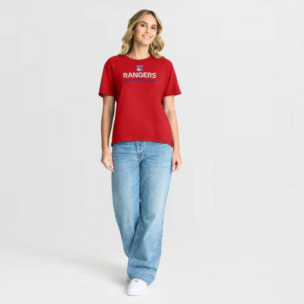New York Rangers Fanatics Women's Authentic Pro Primary T-Shirt Red