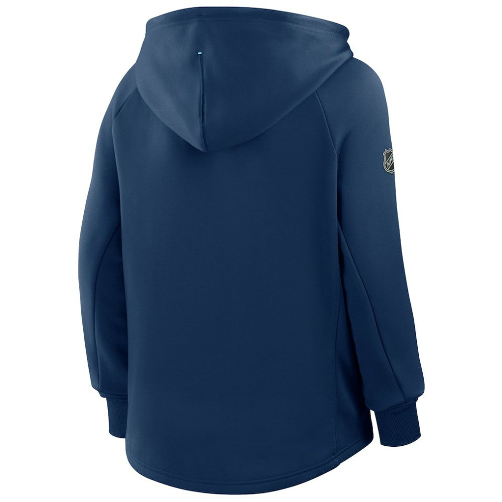 Seattle Kraken Fanatics Women's Authentic Pro Rink Raglan Full-Zip Hoodie Deep Sea Blue