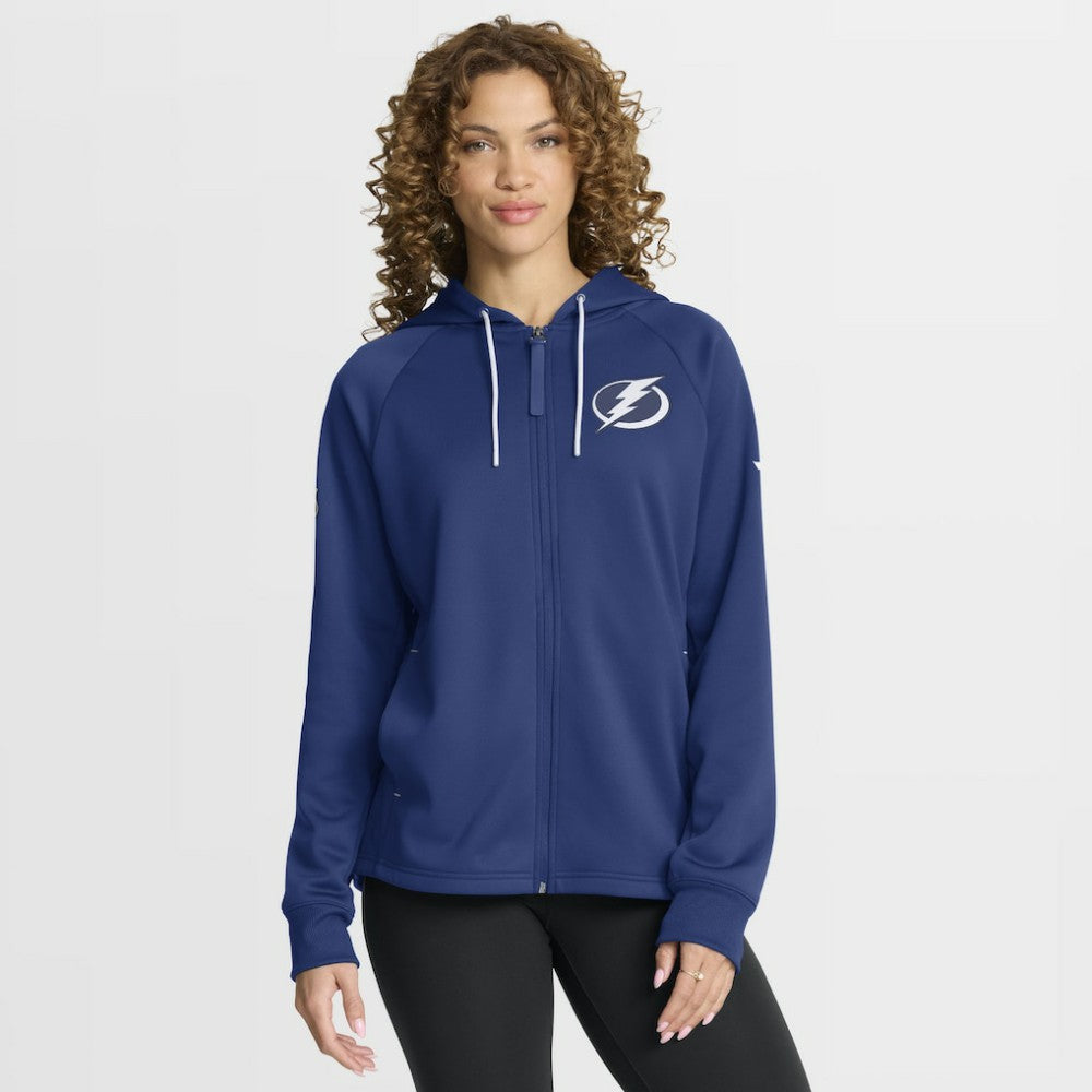Tampa Bay Lightning - Fanatics Women's Authentic Pro Rink Raglan Full-Zip Hoodie Blue
