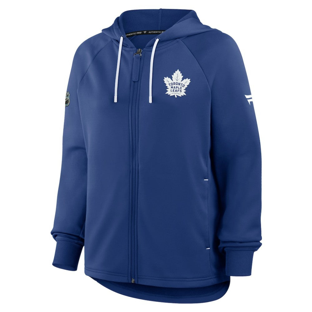 Toronto Maple Leafs - Fanatics Women's Authentic Pro Rink Raglan Full-Zip Hoodie Blue