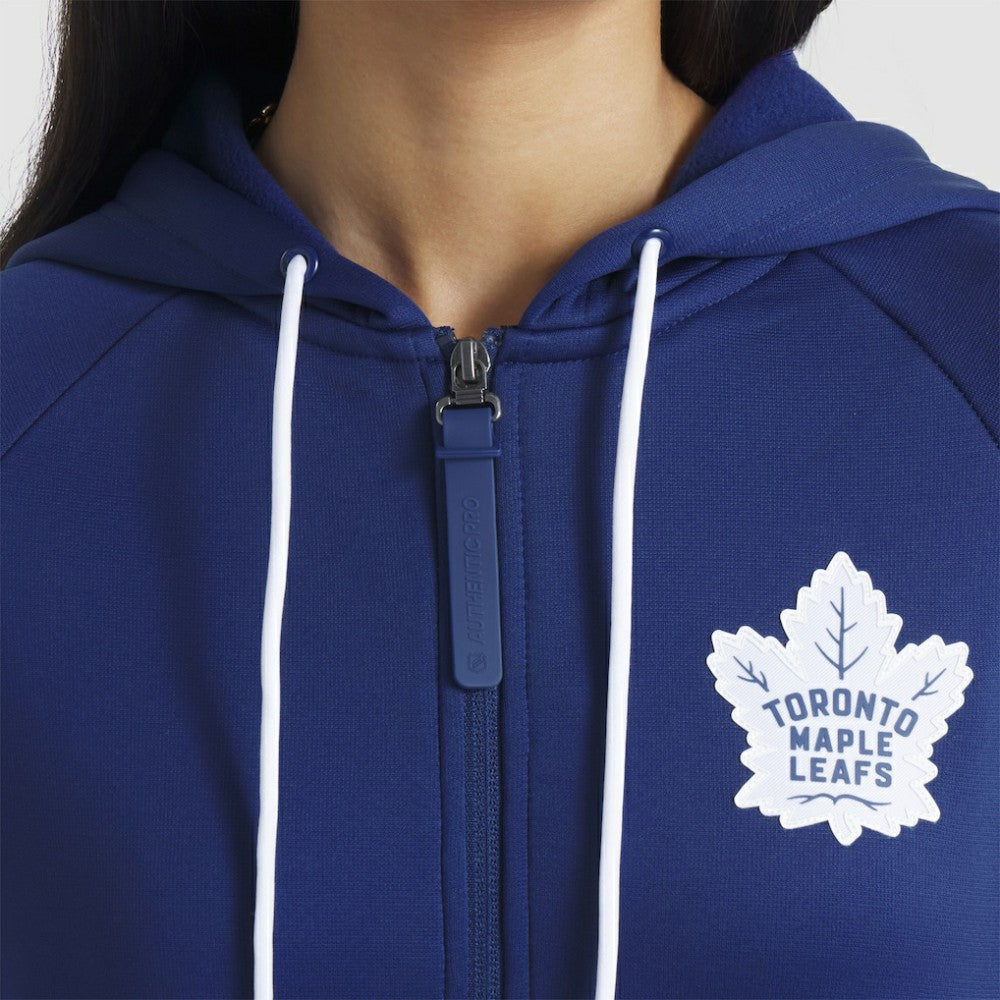 Toronto Maple Leafs - Fanatics Women's Authentic Pro Rink Raglan Full-Zip Hoodie Blue