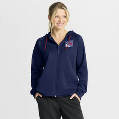 New York Rangers Fanatics Women's Authentic Pro Rink Raglan Full-Zip Hoodie Navy