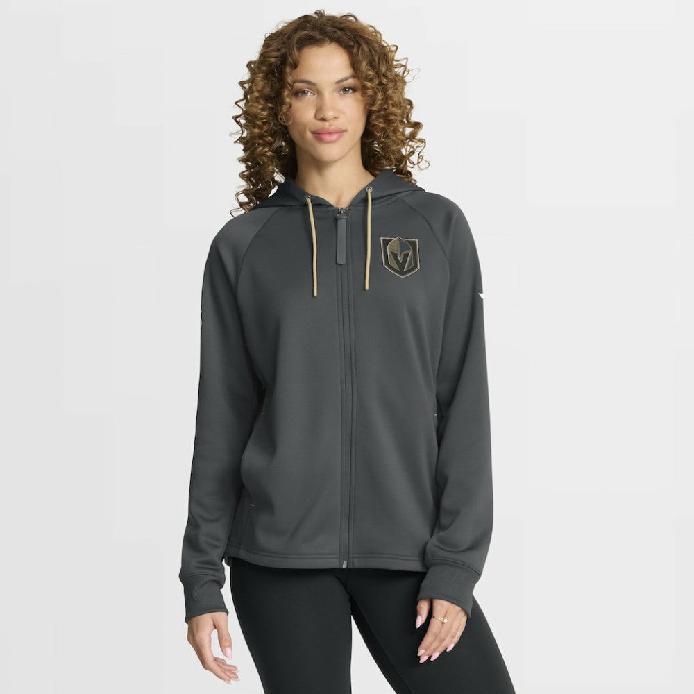 Vegas Golden Knights Fanatics Women's Authentic Pro Rink Raglan Full-Zip Hoodie Black