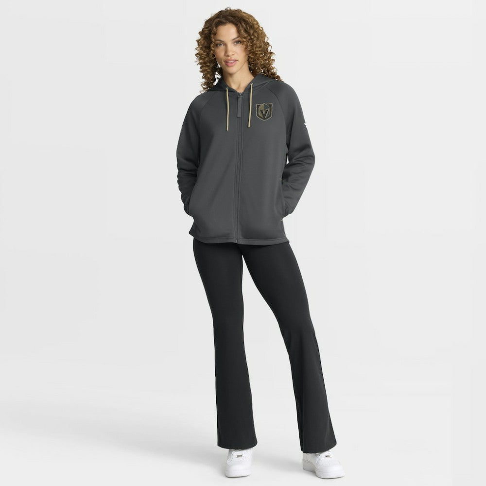 Vegas Golden Knights Fanatics Women's Authentic Pro Rink Raglan Full-Zip Hoodie Black