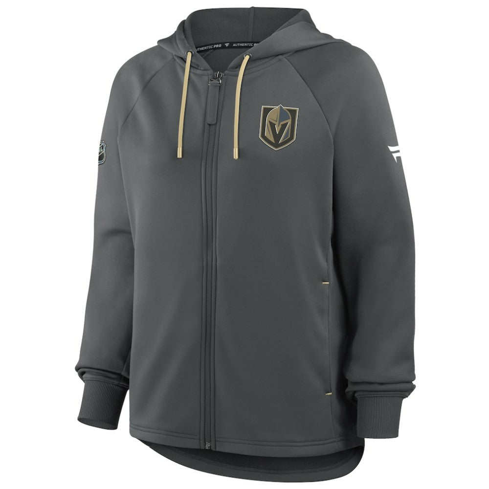 Vegas Golden Knights Fanatics Women's Authentic Pro Rink Raglan Full-Zip Hoodie Black