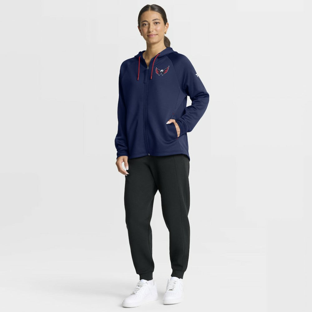 Washington Capitals Fanatics Women's Authentic Pro Rink Raglan Full-Zip Hoodie Navy
