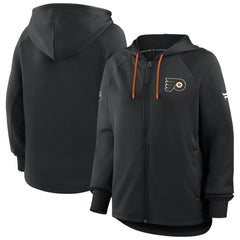 Philadelphia Flyers - Fanatics Women's Authentic Pro Rink Raglan Full-Zip Hoodie Black