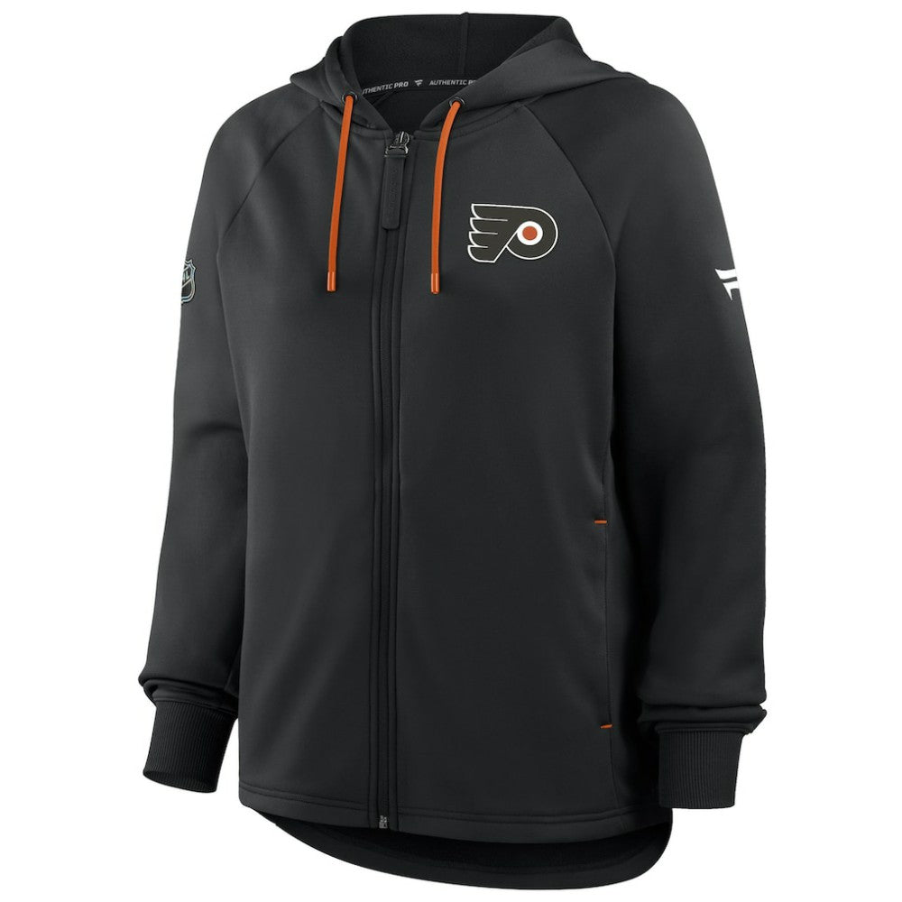 Philadelphia Flyers - Fanatics Women's Authentic Pro Rink Raglan Full-Zip Hoodie Black