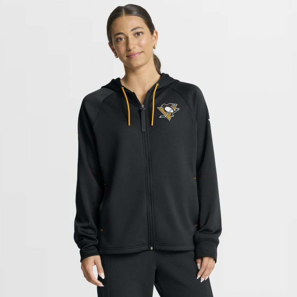 Pittsburgh Penguins Fanatics Women's Authentic Pro Rink Raglan Full-Zip Hoodie Black