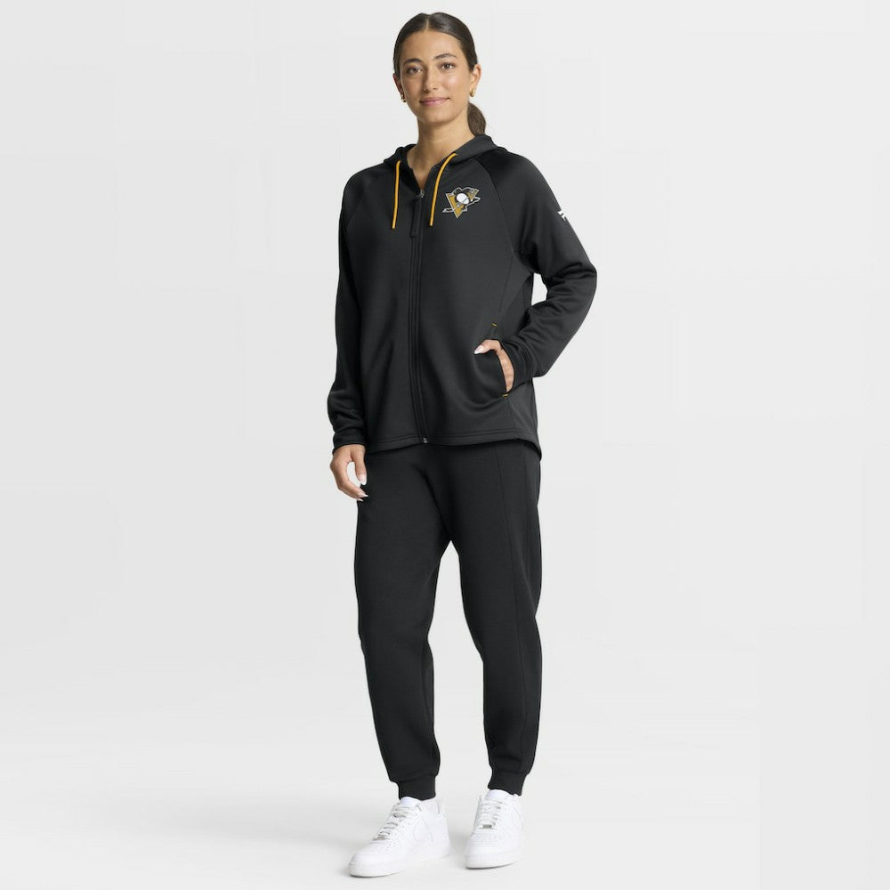 Pittsburgh Penguins Fanatics Women's Authentic Pro Rink Raglan Full-Zip Hoodie Black