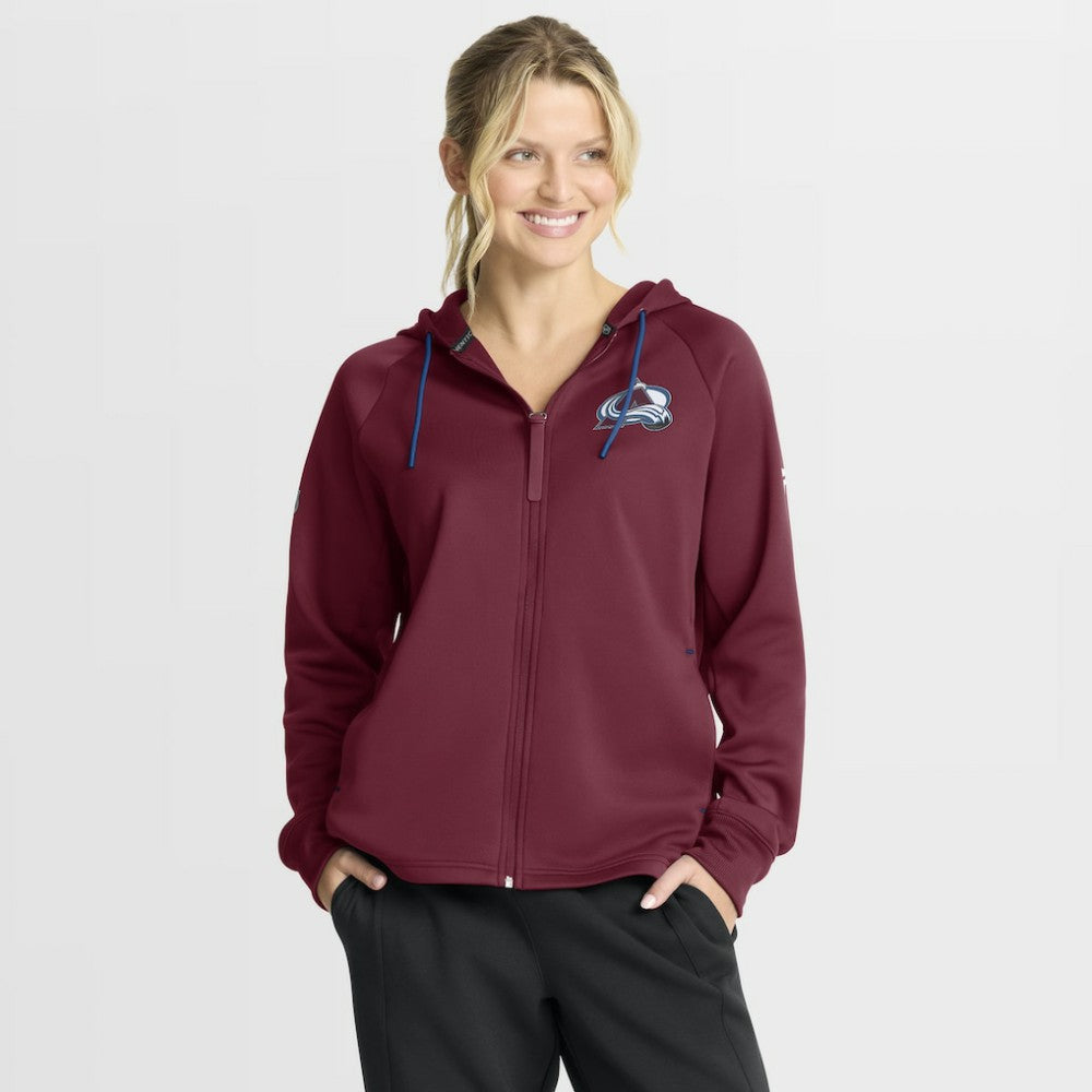 Colorado Avalanche - Fanatics Women's Authentic Pro Rink Raglan Full-Zip Hoodie Burgundy