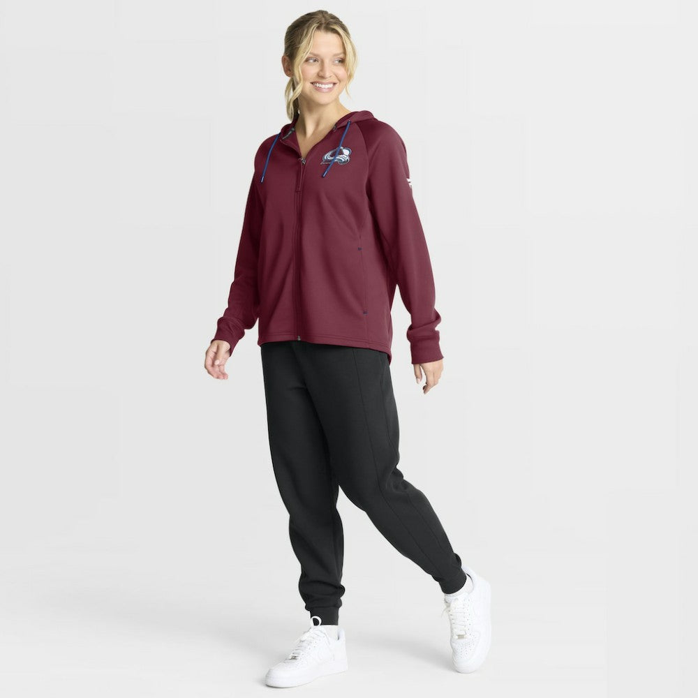 Colorado Avalanche - Fanatics Women's Authentic Pro Rink Raglan Full-Zip Hoodie Burgundy