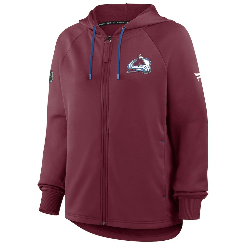 Colorado Avalanche - Fanatics Women's Authentic Pro Rink Raglan Full-Zip Hoodie Burgundy