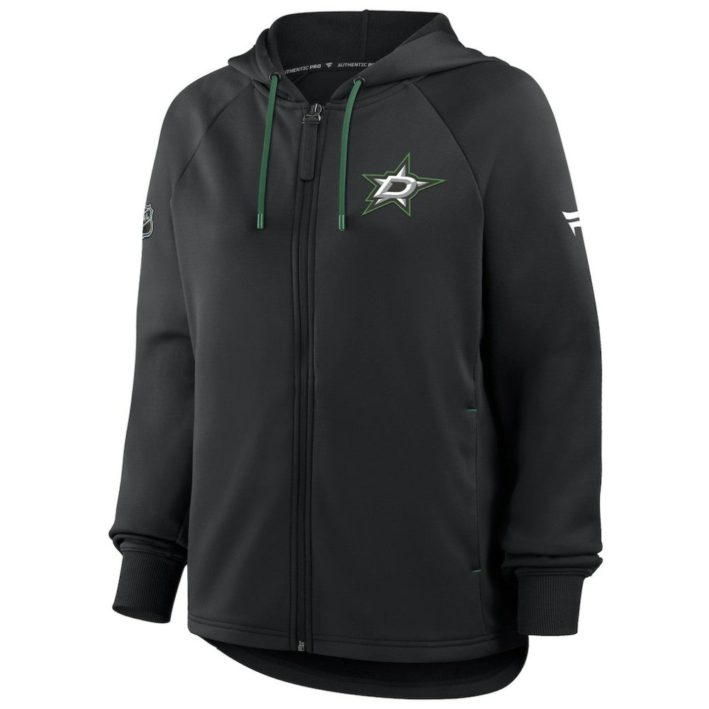Dallas Stars - Fanatics Women's Authentic Pro Rink Raglan Full-Zip Hoodie Black