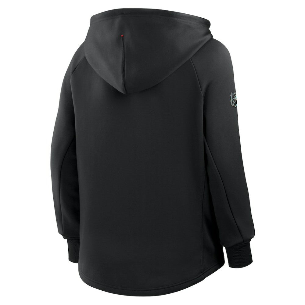 Detroit Red Wings - Fanatics Women's Authentic Pro Rink Raglan Full-Zip Hoodie Black