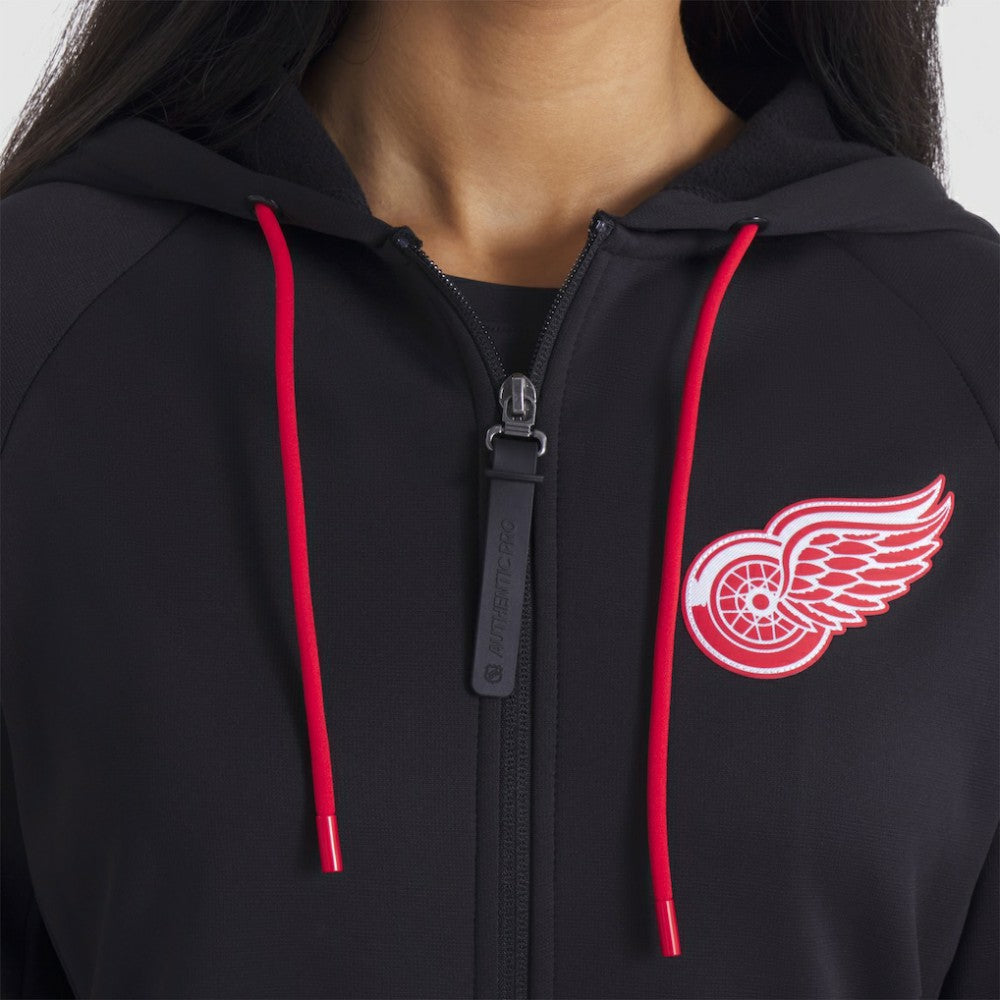 Detroit Red Wings - Fanatics Women's Authentic Pro Rink Raglan Full-Zip Hoodie Black