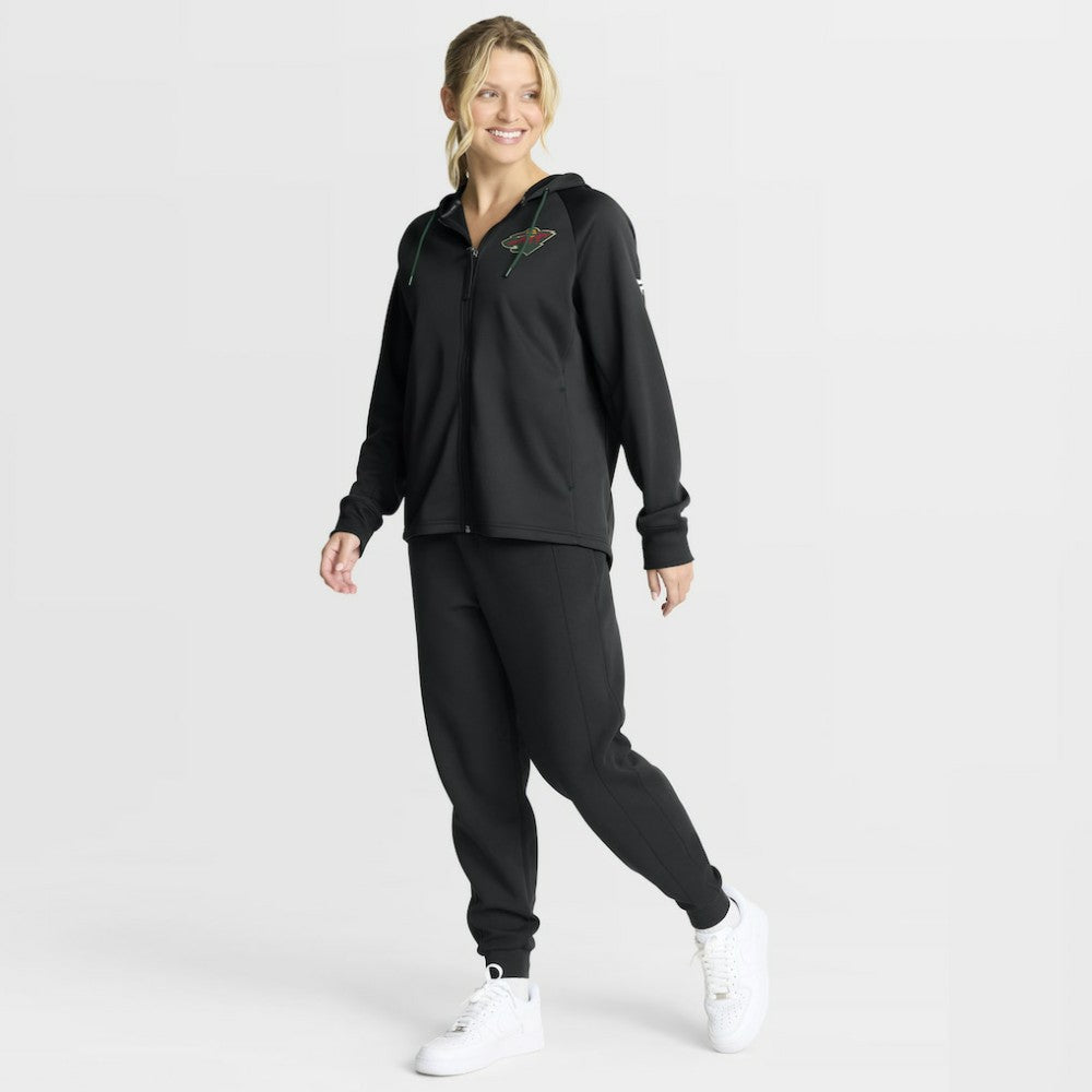 Minnesota Wild - Fanatics Women's Authentic Pro Rink Raglan Full-Zip Hoodie Black