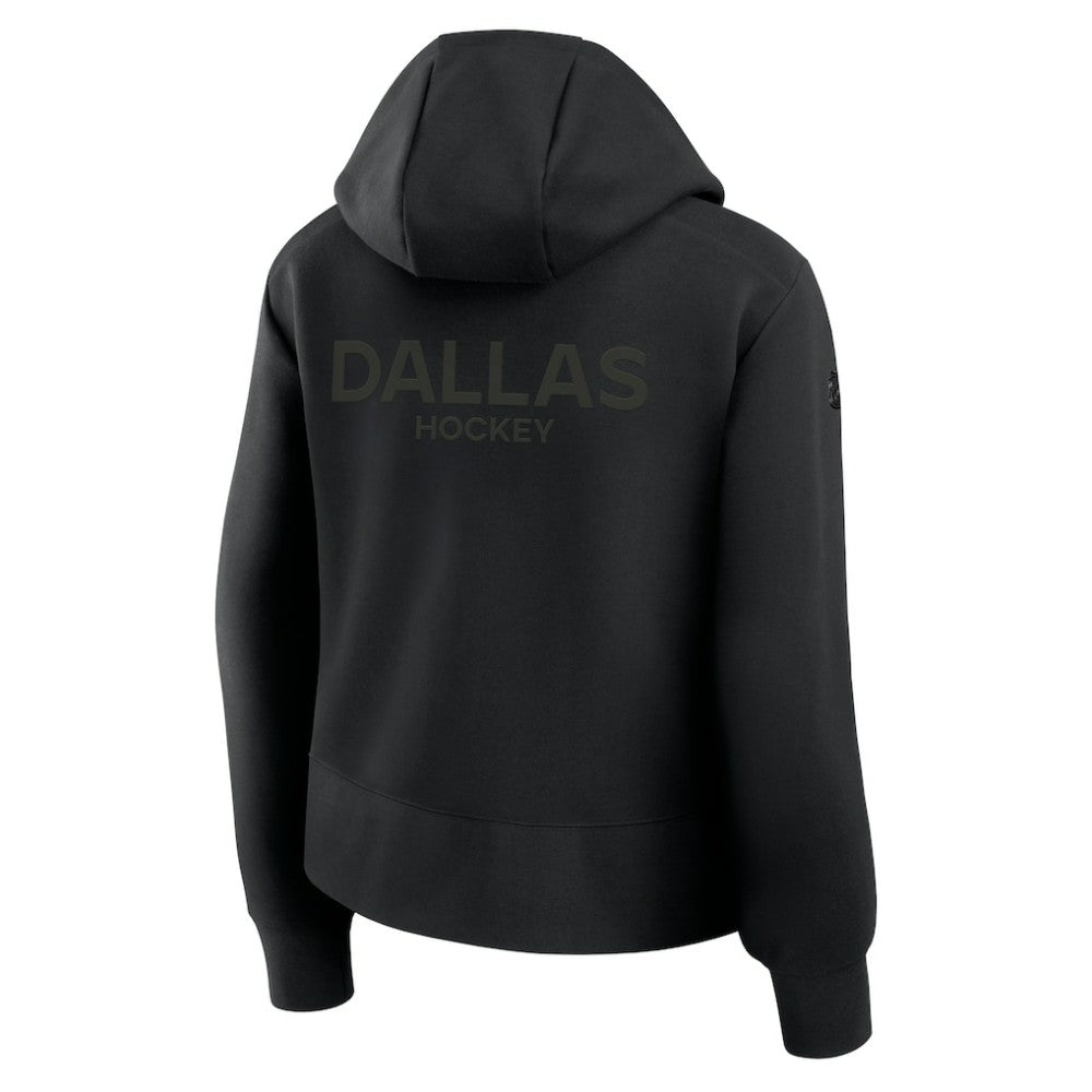 Dallas Stars - Fanatics Women's Authentic Pro Road Tri-Blend Quarter-Zip Hoodie Black