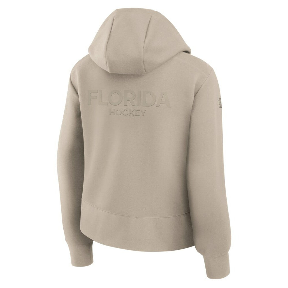 Florida Panthers - Fanatics Women's Authentic Pro Road Tri-Blend Quarter-Zip Hoodie Tan