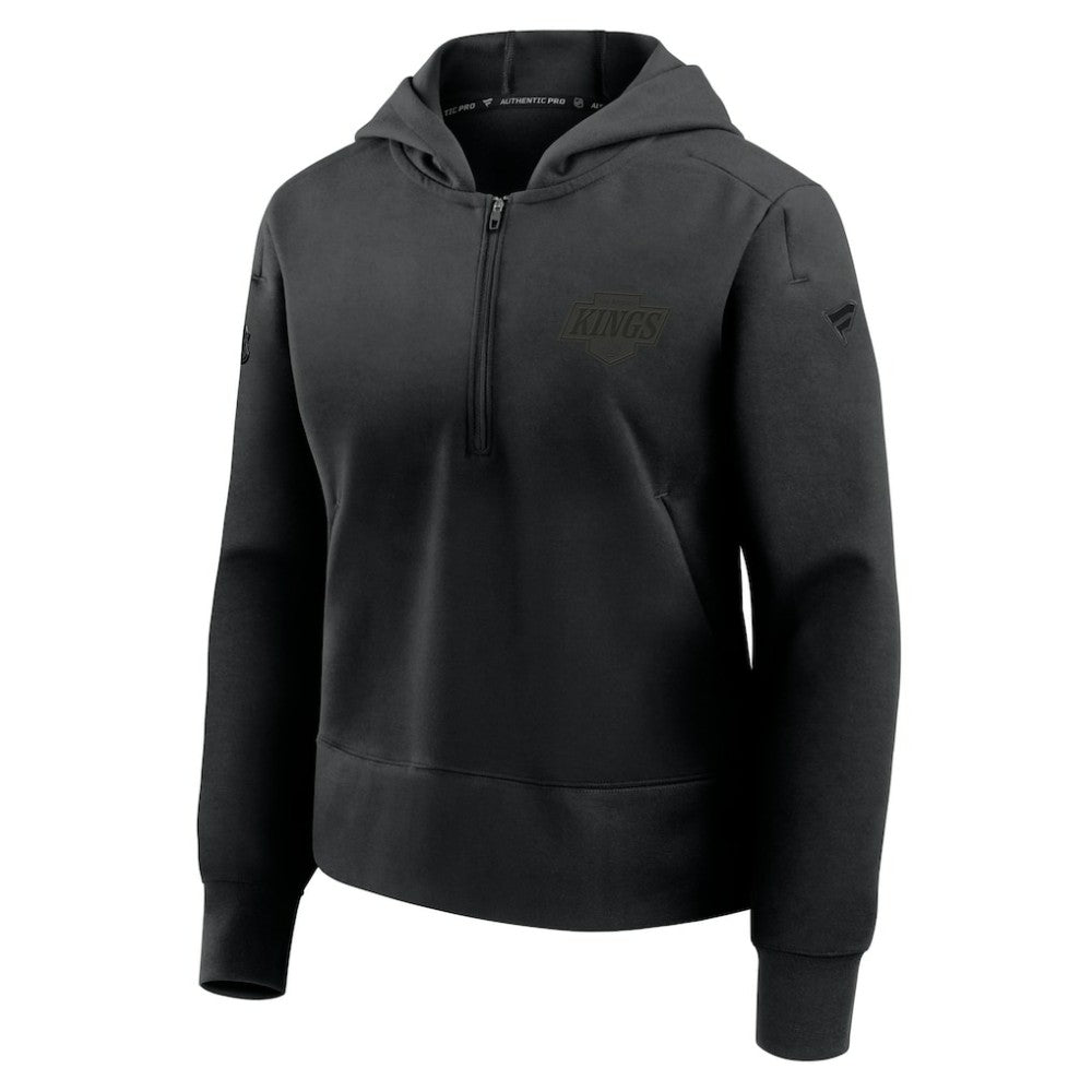 Los Angeles Kings - Fanatics Women's Authentic Pro Road Tri-Blend Quarter-Zip Hoodie Black