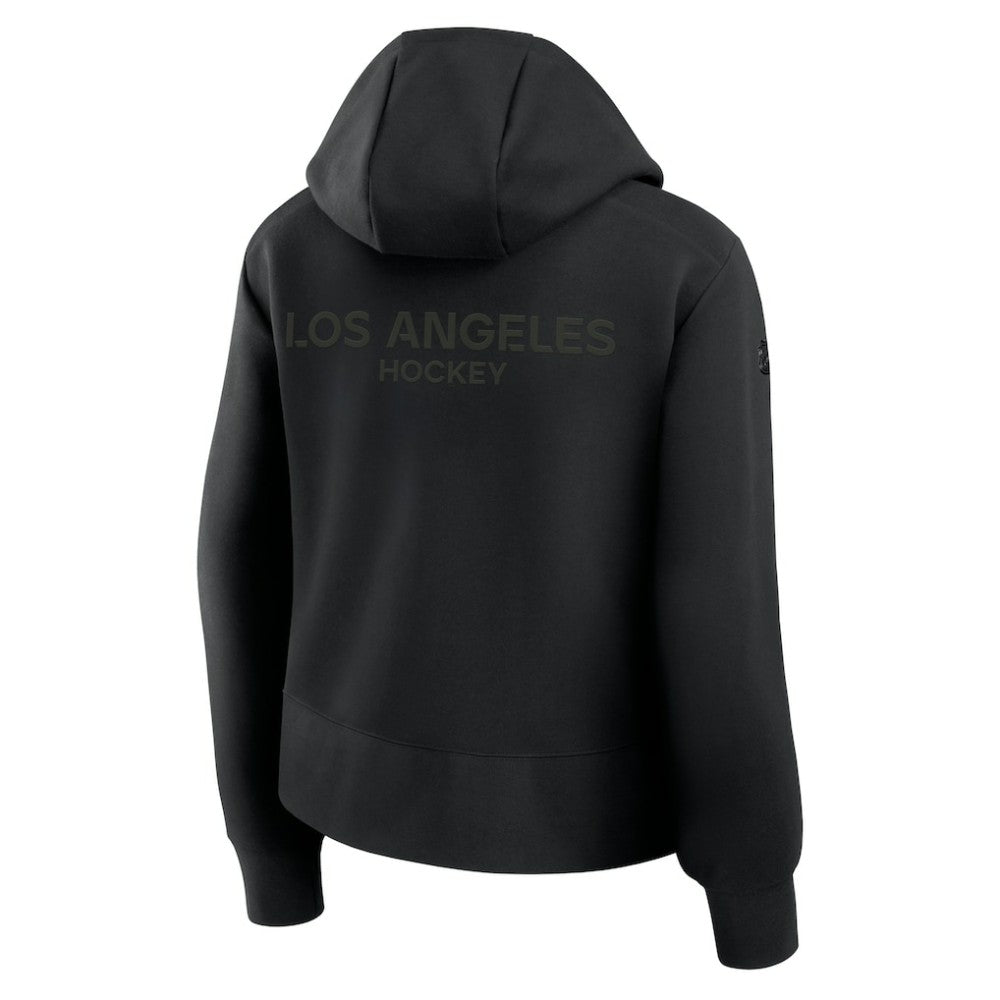 Los Angeles Kings - Fanatics Women's Authentic Pro Road Tri-Blend Quarter-Zip Hoodie Black