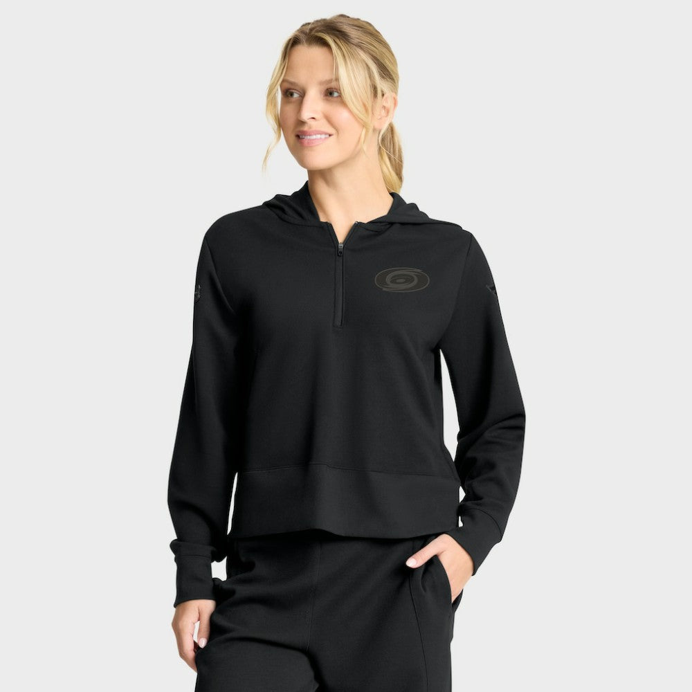 Carolina Hurricanes - Fanatics Women's Authentic Pro Road Tri-Blend Quarter-Zip Hoodie Black