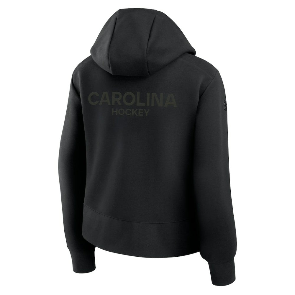 Carolina Hurricanes - Fanatics Women's Authentic Pro Road Tri-Blend Quarter-Zip Hoodie Black
