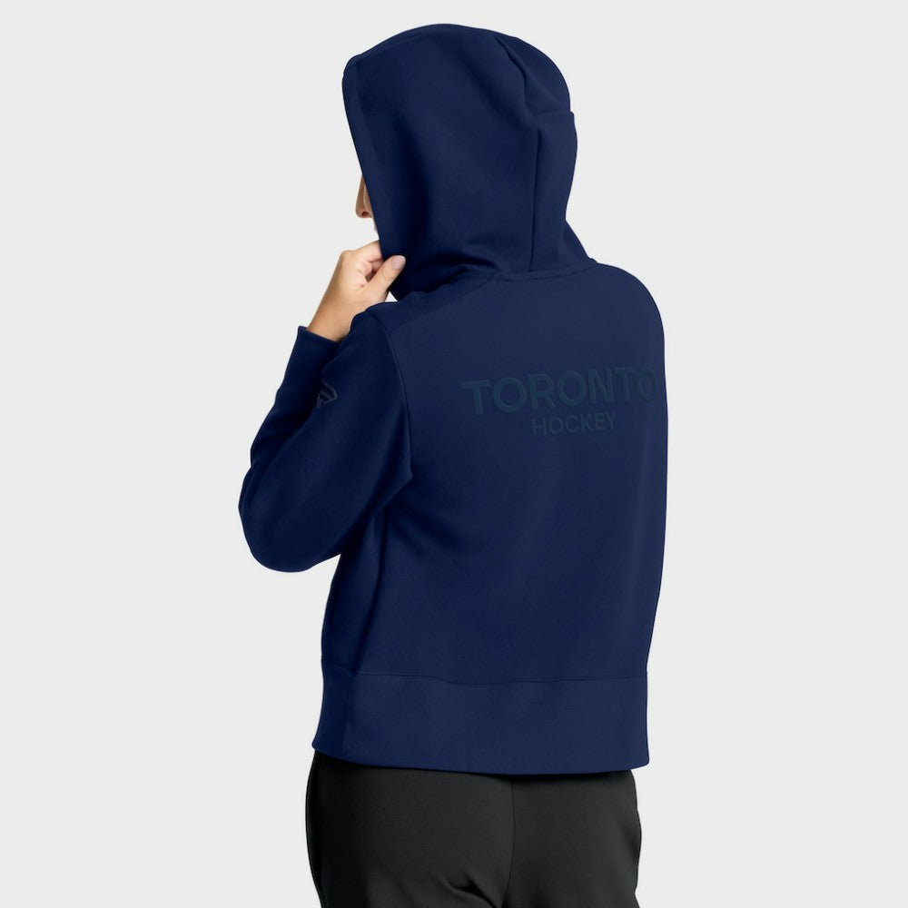 Toronto Maple Leafs - Fanatics Women's Authentic Pro Road Tri-Blend Quarter-Zip Hoodie Navy