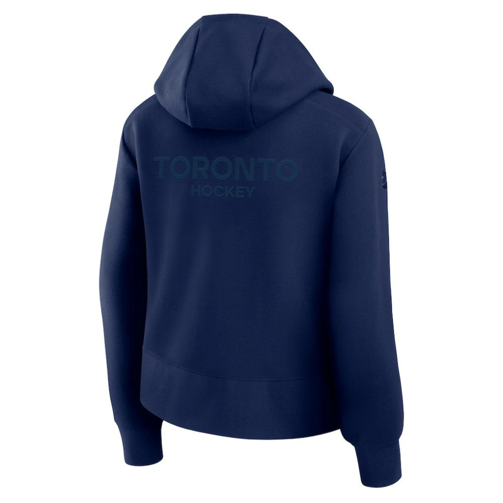 Toronto Maple Leafs - Fanatics Women's Authentic Pro Road Tri-Blend Quarter-Zip Hoodie Navy