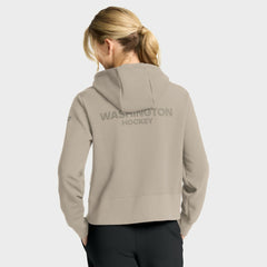 Washington Capitals Fanatics Women's Authentic Pro Road Tri-Blend Quarter-Zip Hoodie Tan