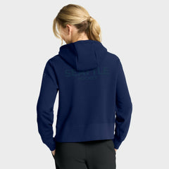 Seattle Kraken Fanatics Women's Authentic Pro Road Tri-Blend Quarter-Zip Hoodie Deep Sea Blue