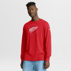 Detroit Red Wings - Fanatics Authentic Pro Property Of Practice Long Sleeve T-Shirt Red