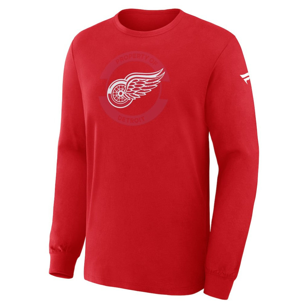 Detroit Red Wings - Fanatics Authentic Pro Property Of Practice Long Sleeve T-Shirt Red