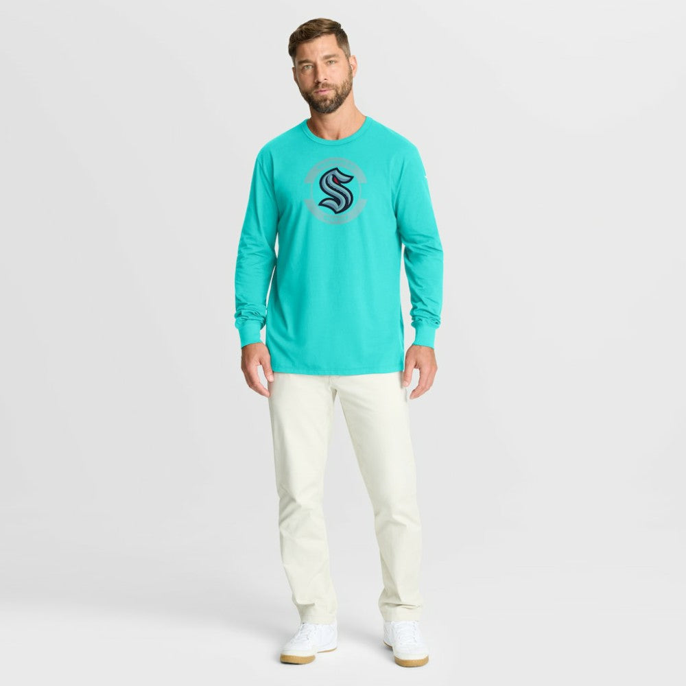 Seattle Kraken Fanatics Authentic Pro Property Of Practice Long Sleeve T-Shirt Light Blue