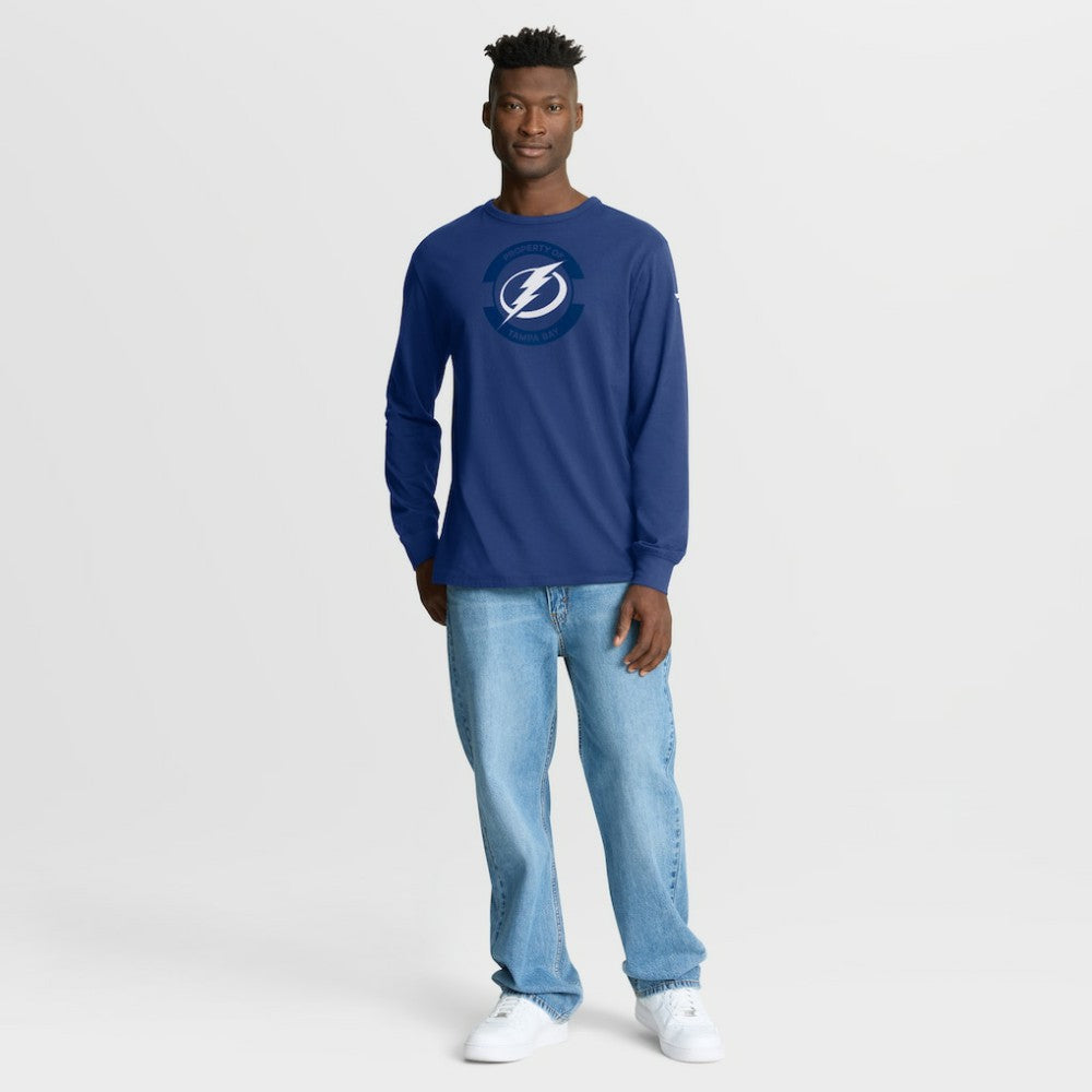 Tampa Bay Lightning - Fanatics Authentic Pro Property Of Practice Long Sleeve T-Shirt Blue