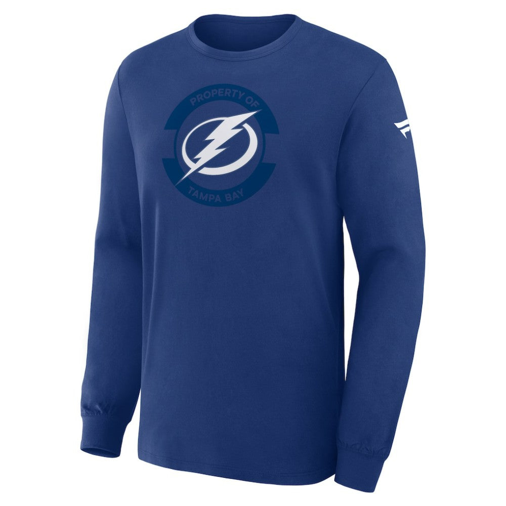 Tampa Bay Lightning - Fanatics Authentic Pro Property Of Practice Long Sleeve T-Shirt Blue