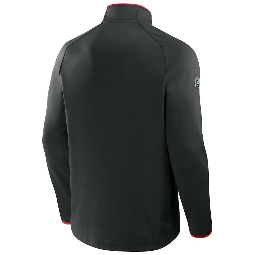 New Jersey Devils - Fanatics Authentic Pro Rink Raglan Quarter-Zip Pullover Black