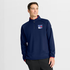 New York Rangers Fanatics Authentic Pro Rink Raglan Quarter-Zip Pullover Navy