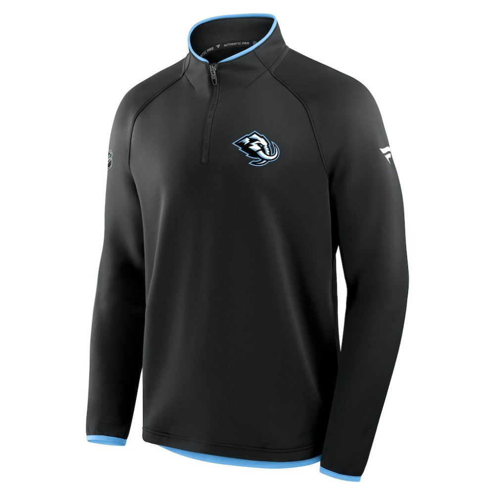 Utah Mammoth - Fanatics Authentic Pro Rink Raglan Quarter-Zip Pullover Black