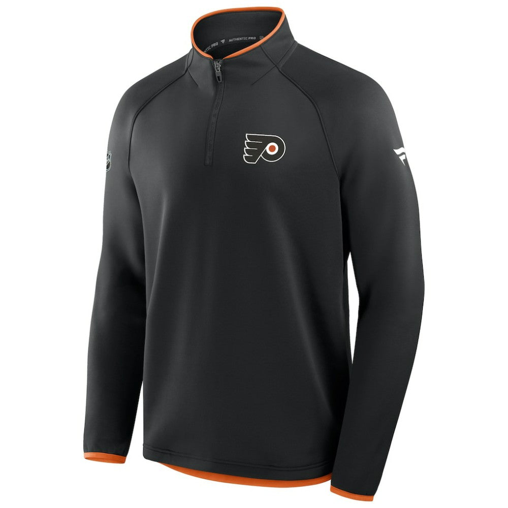 Philadelphia Flyers - Fanatics Authentic Pro Rink Raglan Quarter-Zip Pullover Black