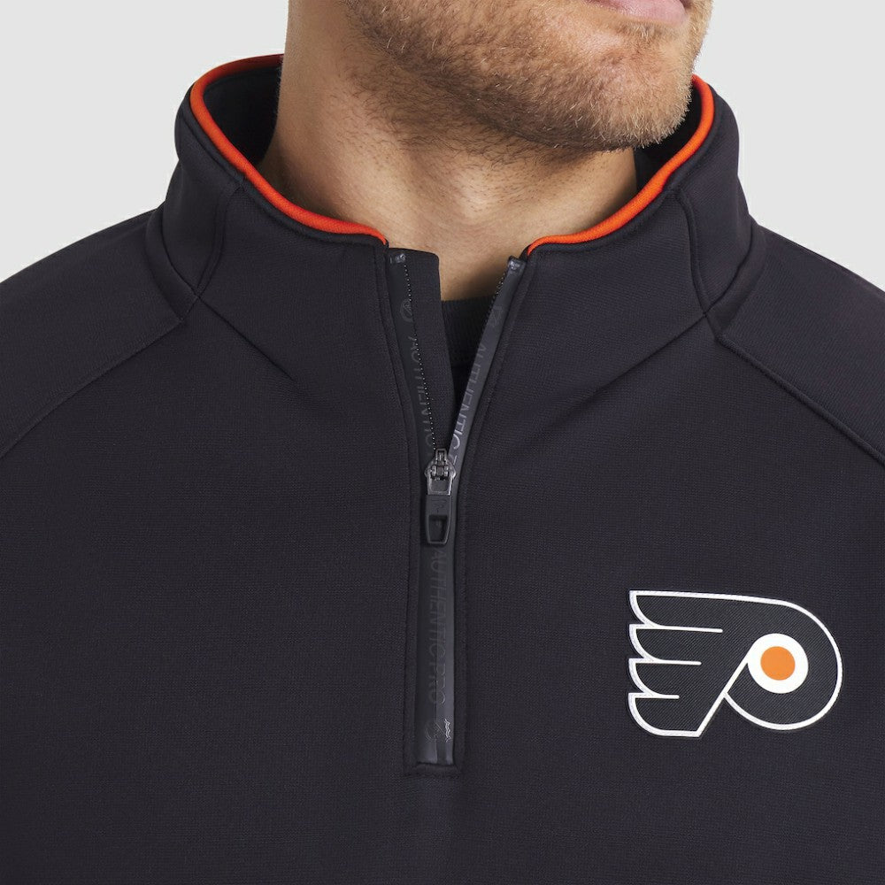Philadelphia Flyers - Fanatics Authentic Pro Rink Raglan Quarter-Zip Pullover Black
