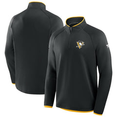 Pittsburgh Penguins Fanatics Authentic Pro Rink Raglan Quarter-Zip Pullover Black