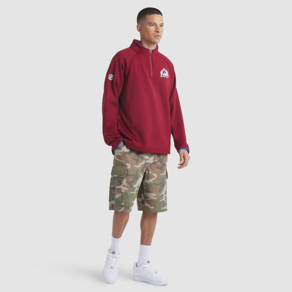 Colorado Avalanche - Fanatics Authentic Pro Rink Raglan Quarter-Zip Pullover Burgundy