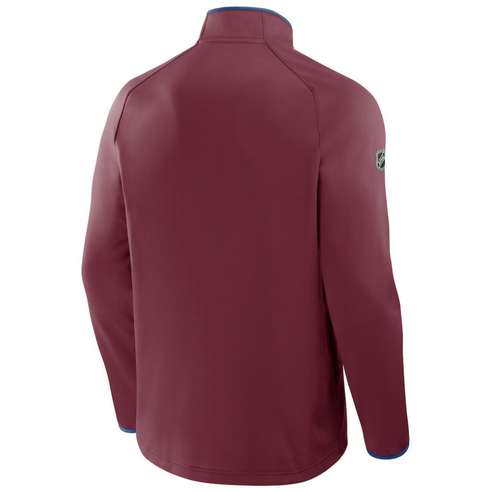 Colorado Avalanche - Fanatics Authentic Pro Rink Raglan Quarter-Zip Pullover Burgundy