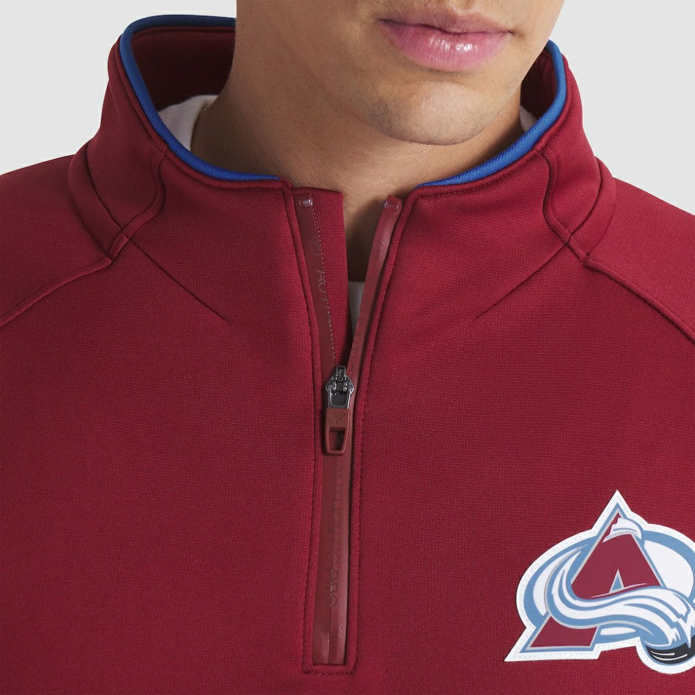 Colorado Avalanche - Fanatics Authentic Pro Rink Raglan Quarter-Zip Pullover Burgundy