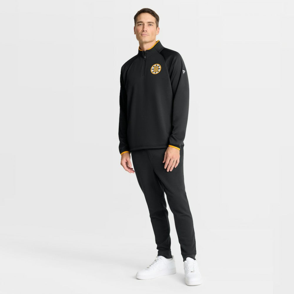 Boston Bruins Fanatics Authentic Pro Rink Raglan Quarter-Zip Pullover Black
