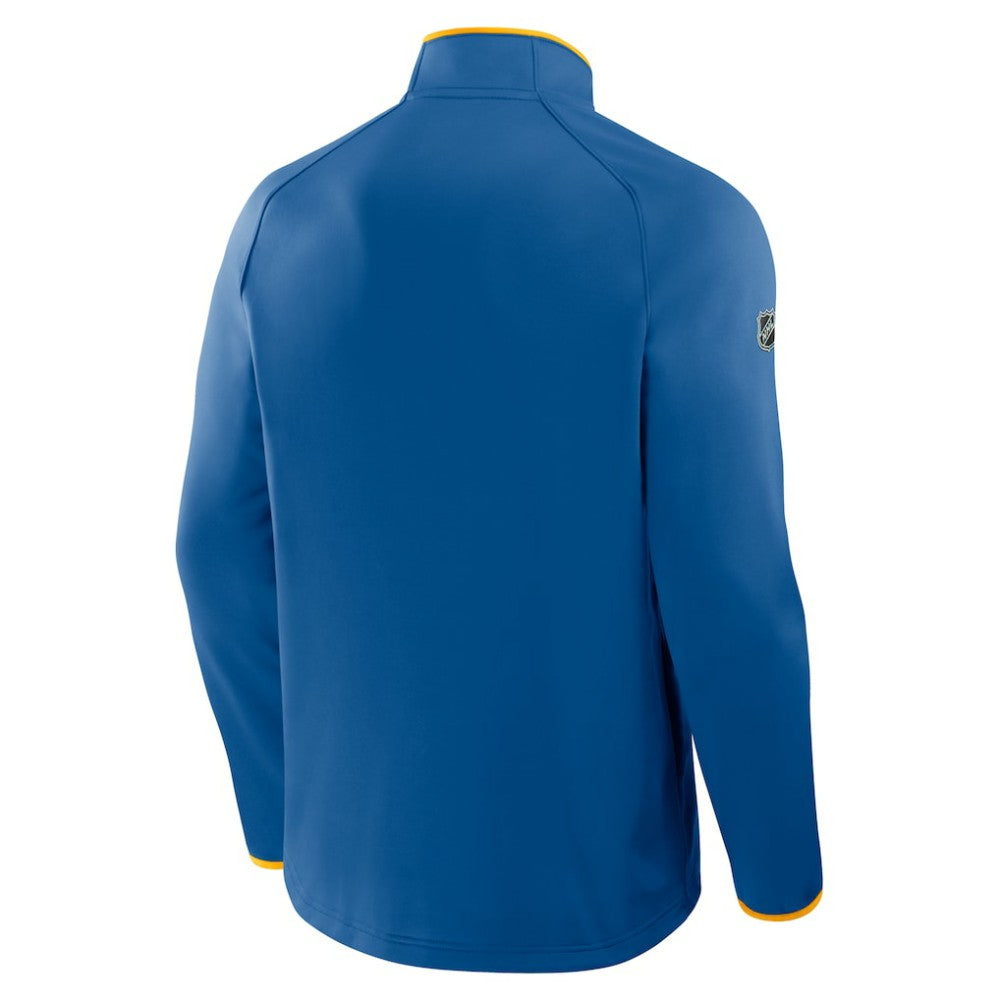 St. Louis Blues - Fanatics Authentic Pro Rink Raglan Quarter-Zip Pullover Blue
