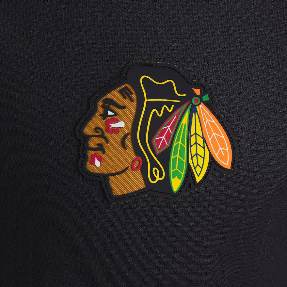 Chicago Blackhawks Fanatics Authentic Pro Rink Raglan Quarter-Zip Pullover Black
